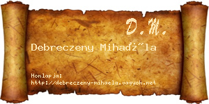 Debreczeny Mihaéla névjegykártya