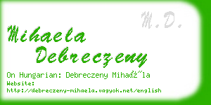 mihaela debreczeny business card